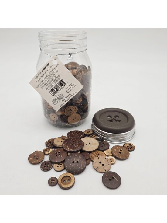 Button Collectors Other - Assorted Coconut Wood Buttons For Crafting Sewing Or DIY Projects